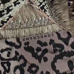Longchamp Scarf Purple Animal Cheetah Print Mix Color size 50 one size