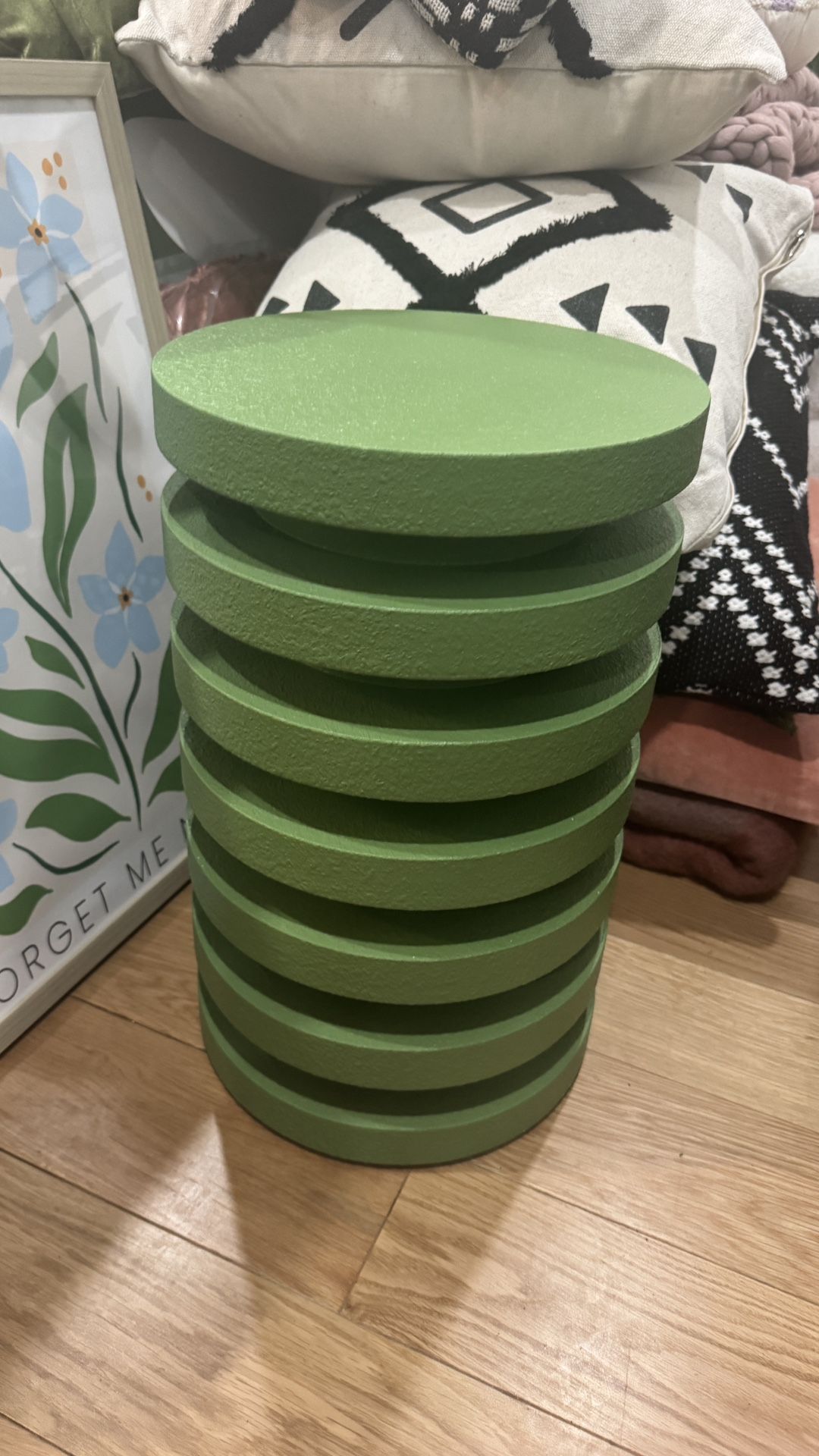 BRAND NEW Green Wood End Tables (2)
