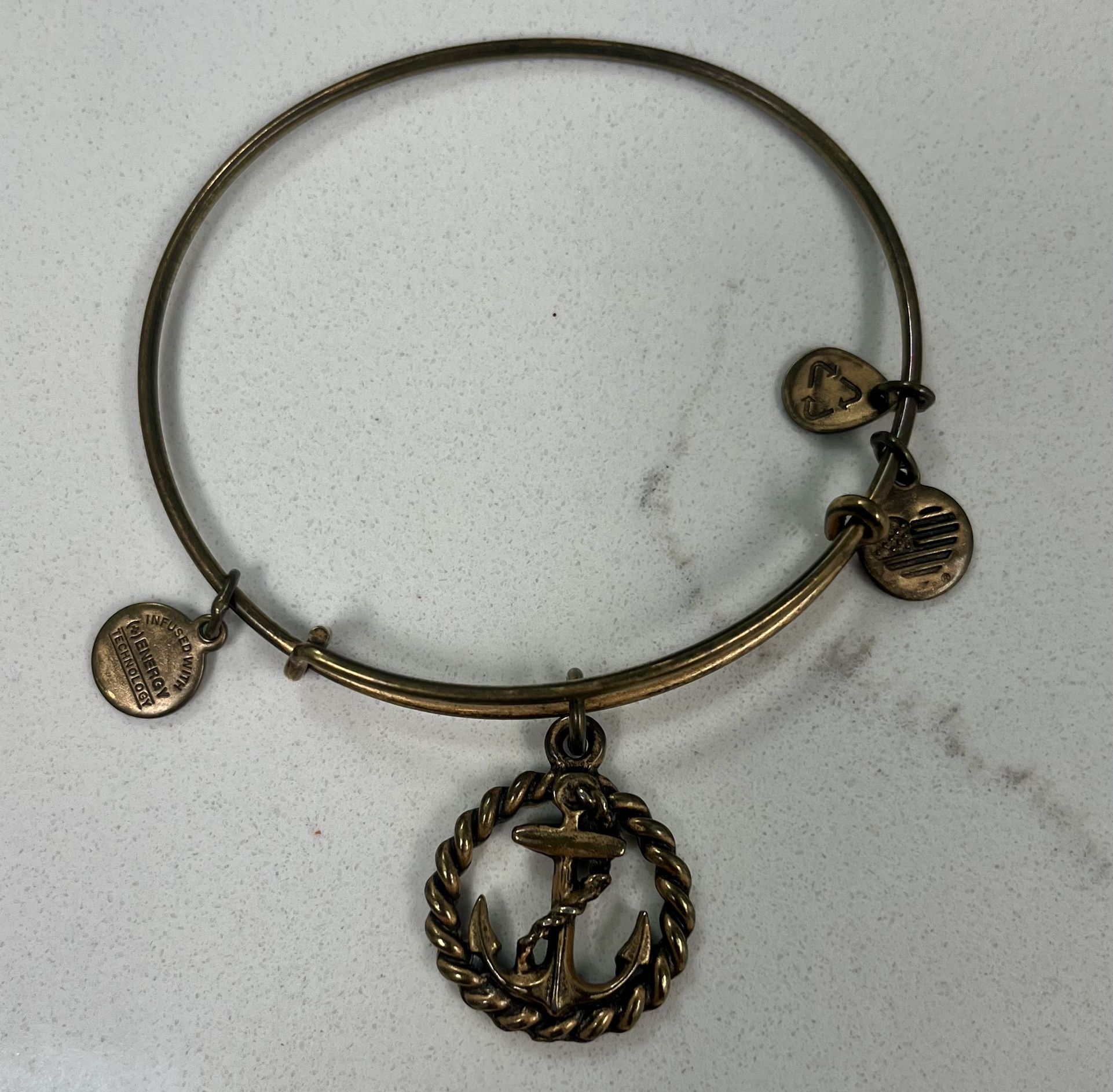 Gold Alex and Ani Anchor Bracelet