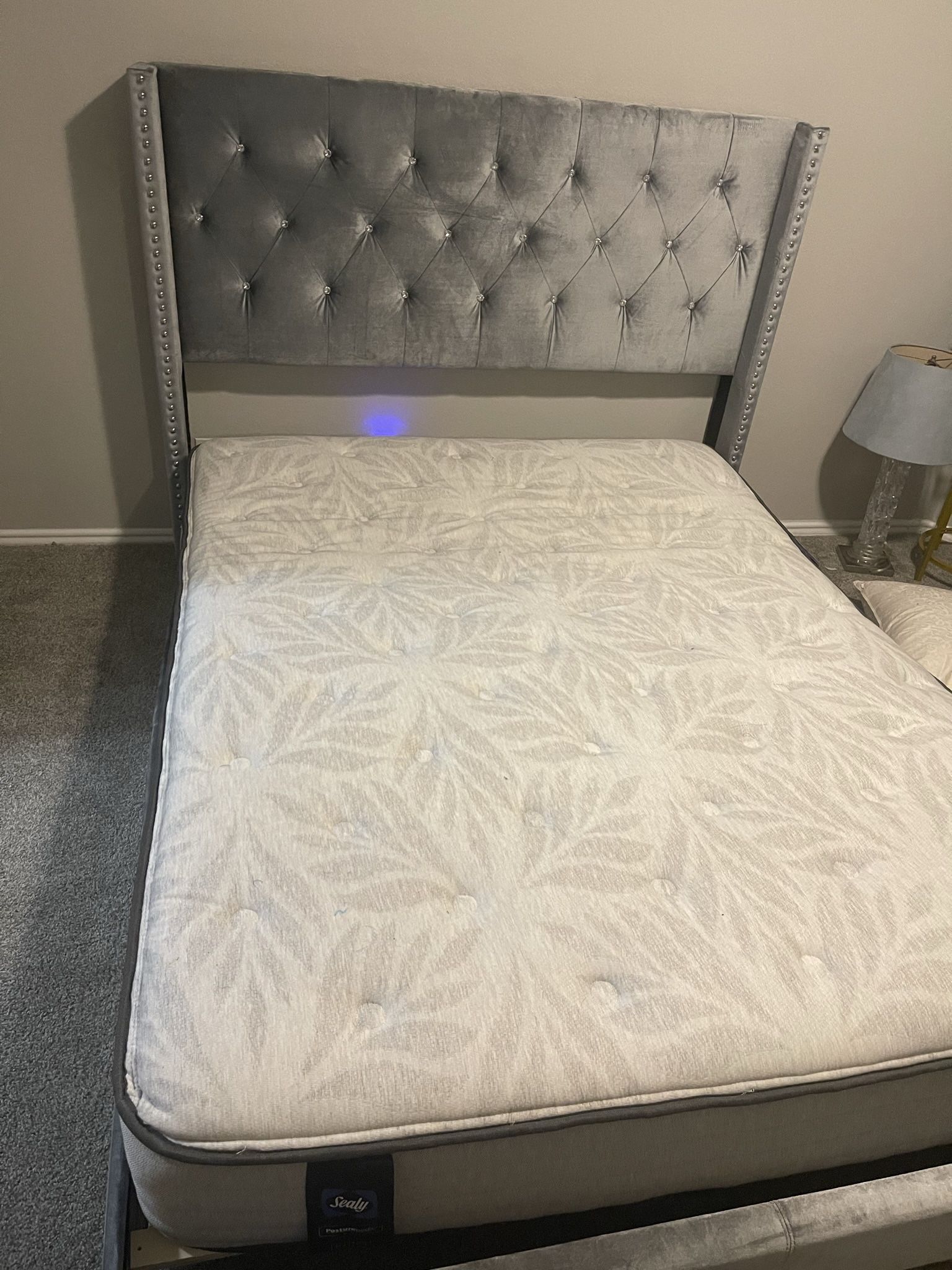 Silver Rhinestone Button Headboard/frame