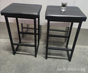 Black Metal Bar Stools (Set of 2)
