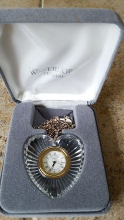 WATERFORD CRYSTAL HEART WATCH PENDANT