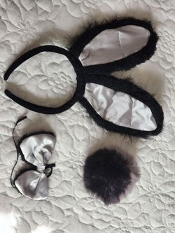 Black Bunny Ears Headband Costume Set