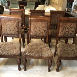 6 dining room spiral wooden chairs