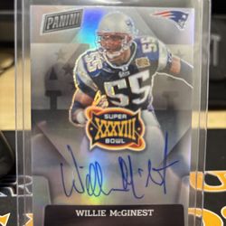2022 Panini Super Bowl XXXVIII Willie McGinest Silver Prizm On‑Card Auto SSP