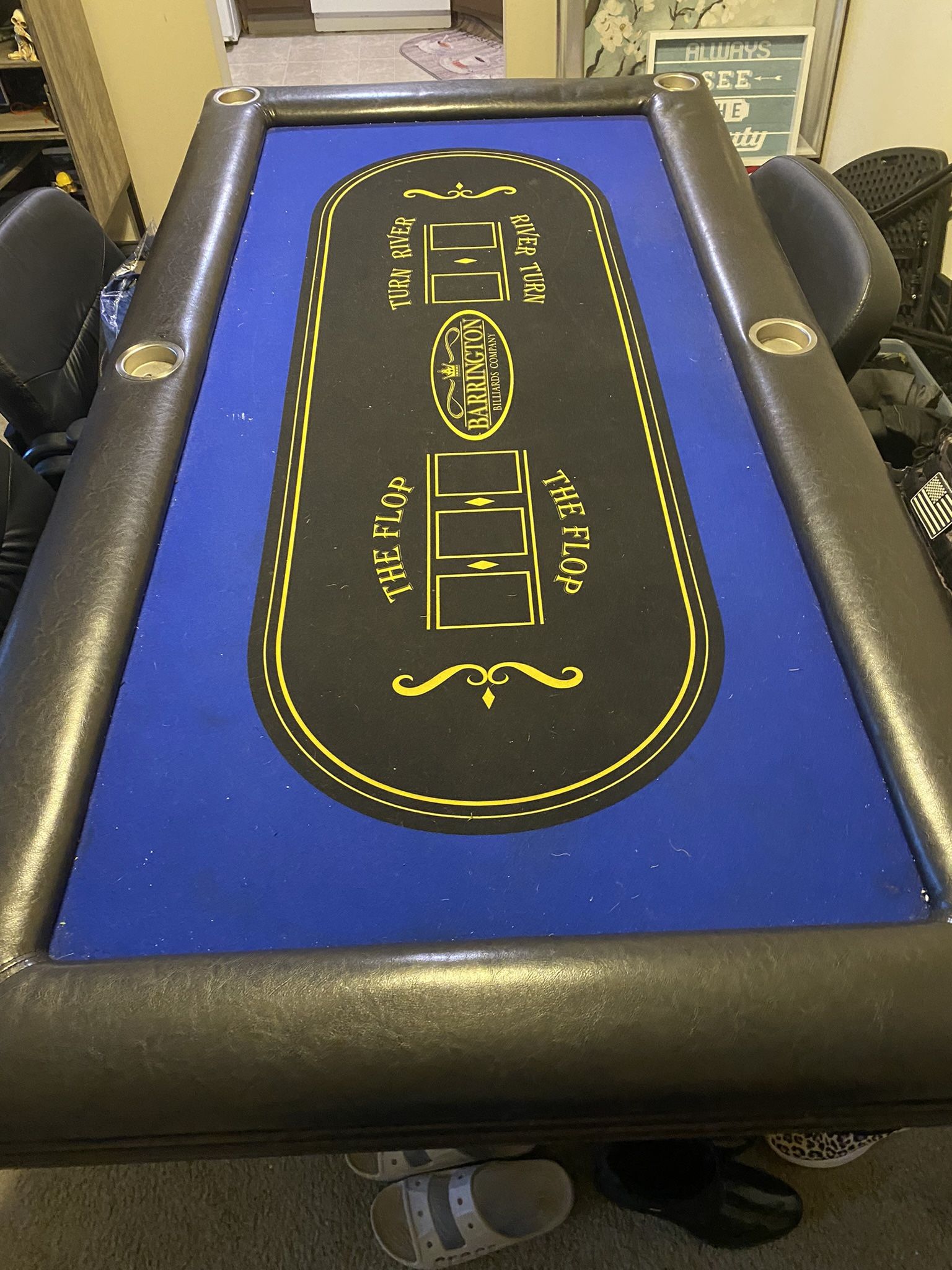 Poker Table With 4 Cushion Chairs