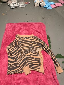 Zebra Print Knit Sweater