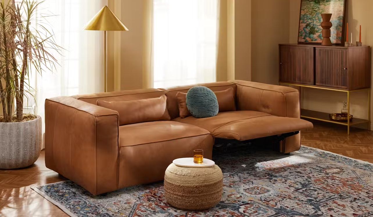 Brock Leather Convertible Sofa And Day Bed 