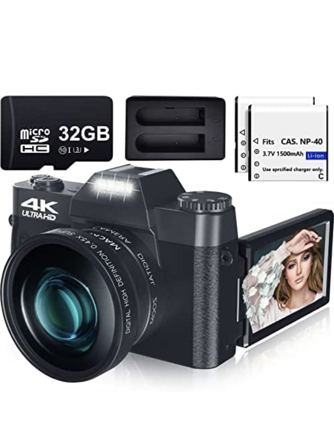 Digital Camera for Photography and Video VJIANGER 4K 48MP Vlogging Camera  