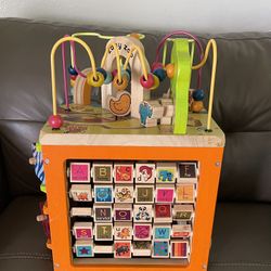 Zany Zoo - Wooden Activity Cube - Educational Toys - Wooden Toys for Toddlers, Kids - 1 Year +