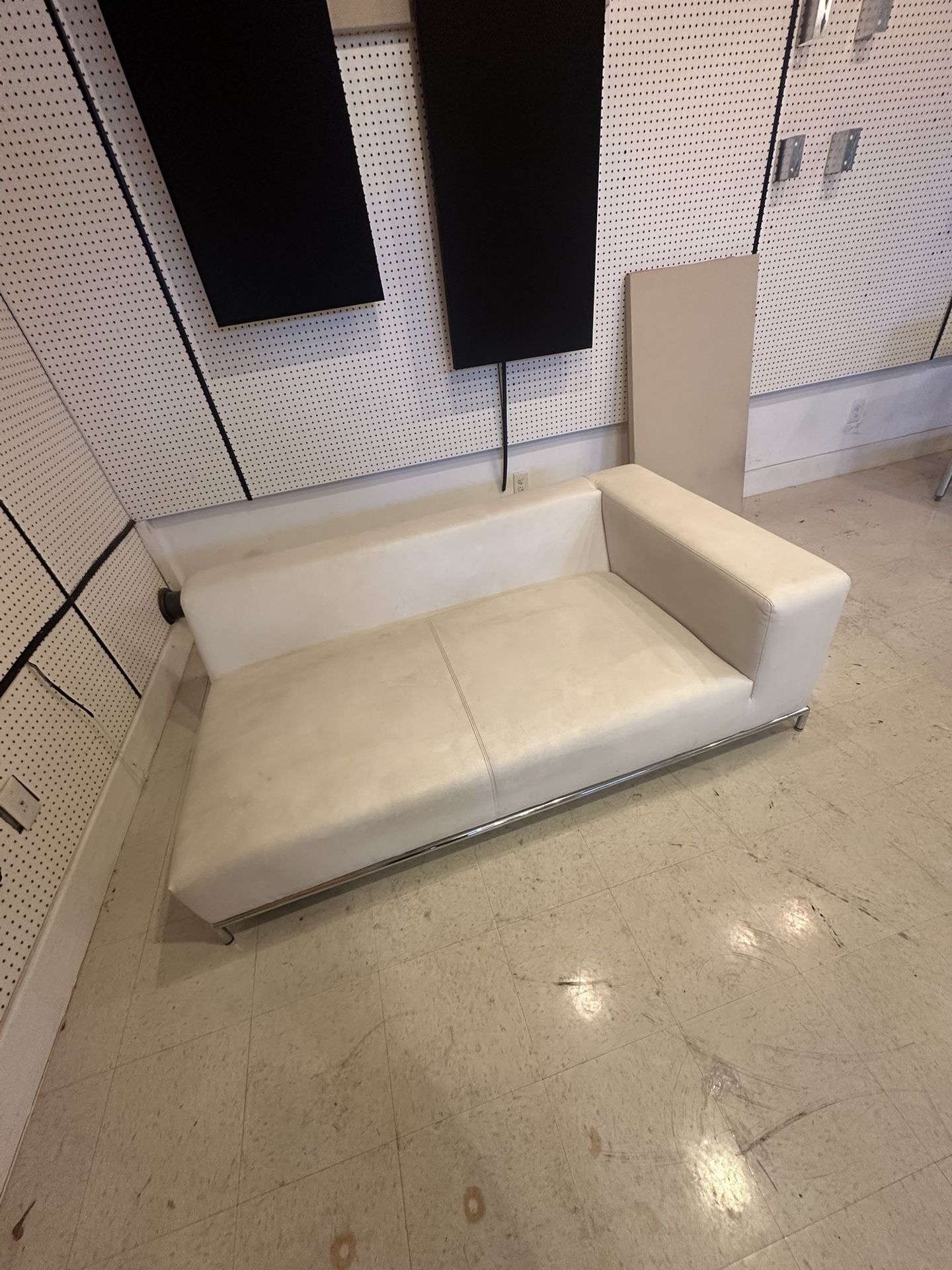 White leather couch (needs cleaning)