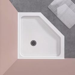 SB3636NA 36 in. L x 36 in. W Neo Angle Corner Shower Pan Base with Corner Drain
