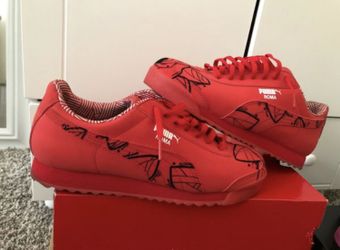 Puma red suedes (hand painted)