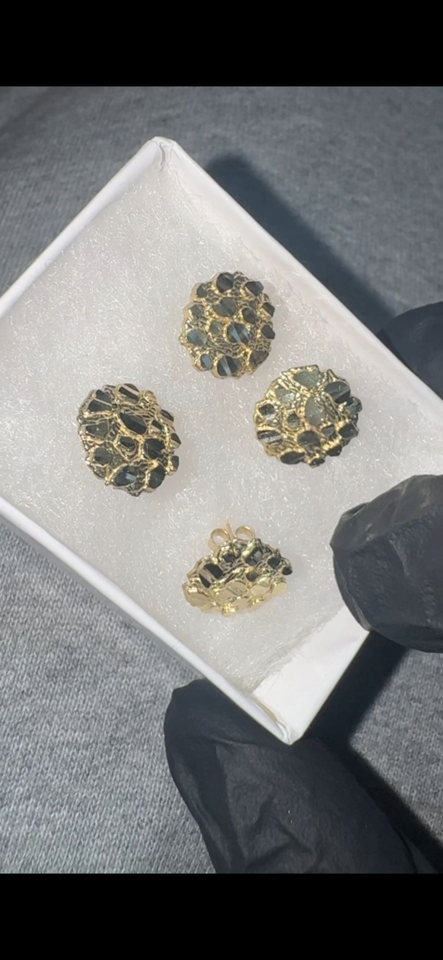 Solid 10k Gold Nugget Earrings