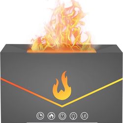 Flame Diffuser Humidifier, Fireplace Humidifier, Durmmur e Fire Air Aroma Diffuser with Flame Effect for Essential Oils