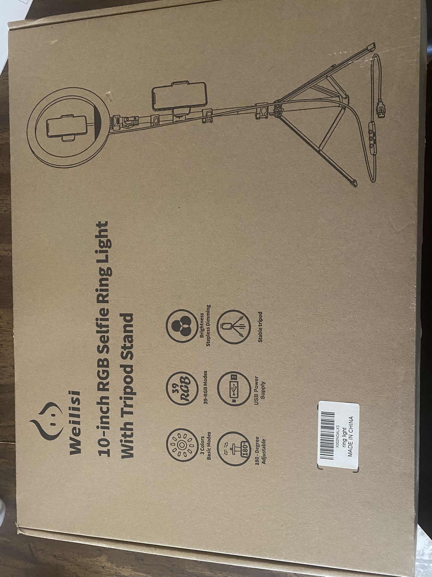 Cellphone 10” RGB Selfie Ring Light W/Tripod