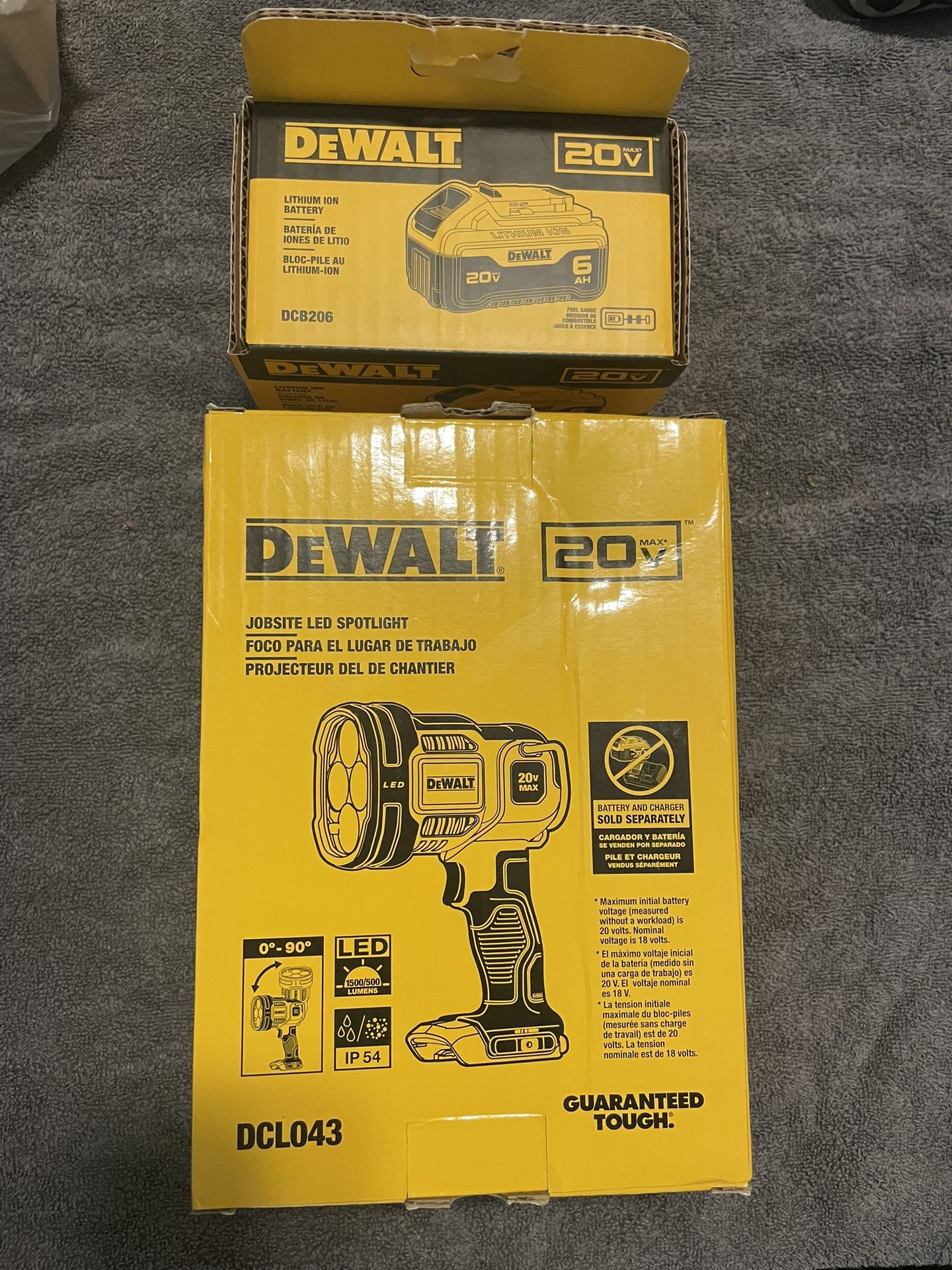 Dewalt Jobsite Led Spotlight And 6AH Battery