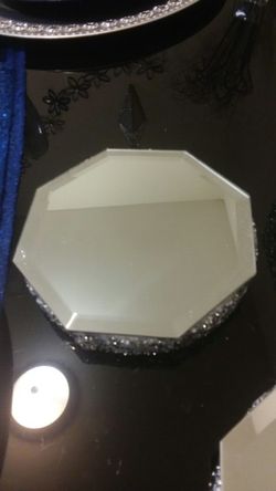 2pc octagon mirror coaster set