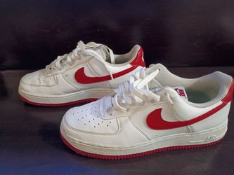 Men's white and Red Air Force 1