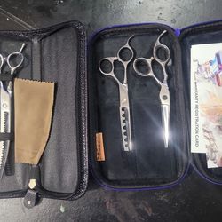3  professionali hairstylist Grooming  scissors