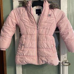  Pink Tommy Hilfiger Puffer Jacket Girls Size XS 5-6