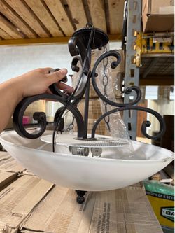 Ceiling light inverted bowl pendant in an oil-rubbed bronze finish