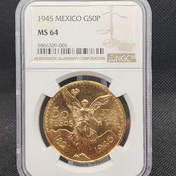 1945 Centenario Mexico 50 Pesos