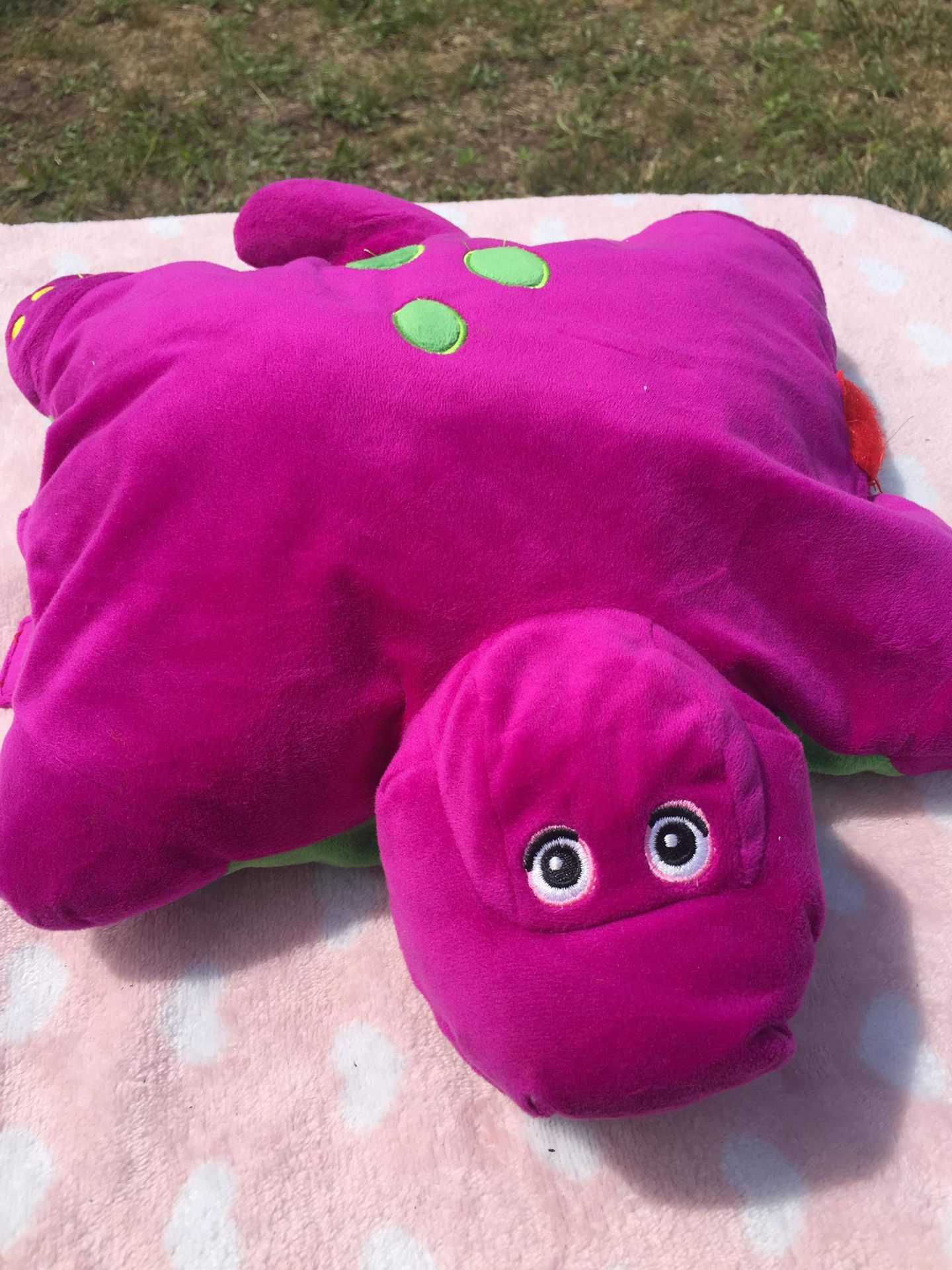 Barney the purple dinosaur small pillow pet plush stuffed animal