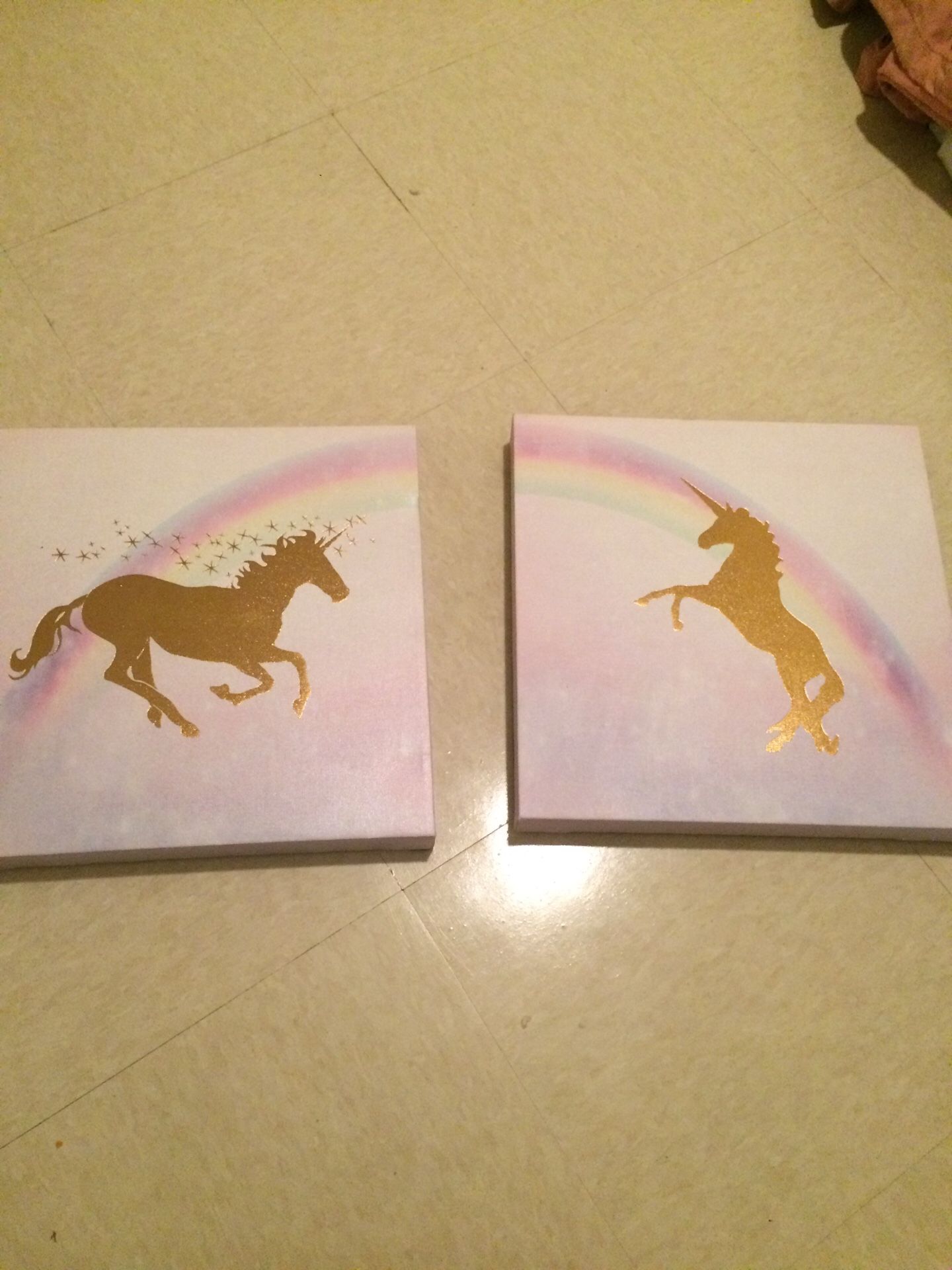 frame of unicorns for a little girl room