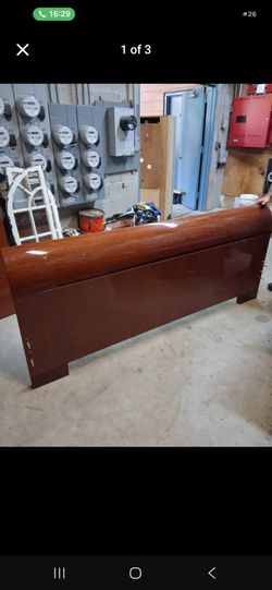 Cherry Wood Sleigh Bed frame with head board