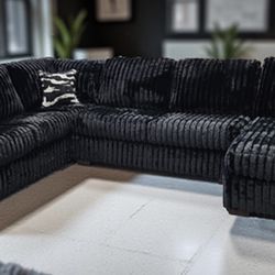 Oversized Black Sectional 