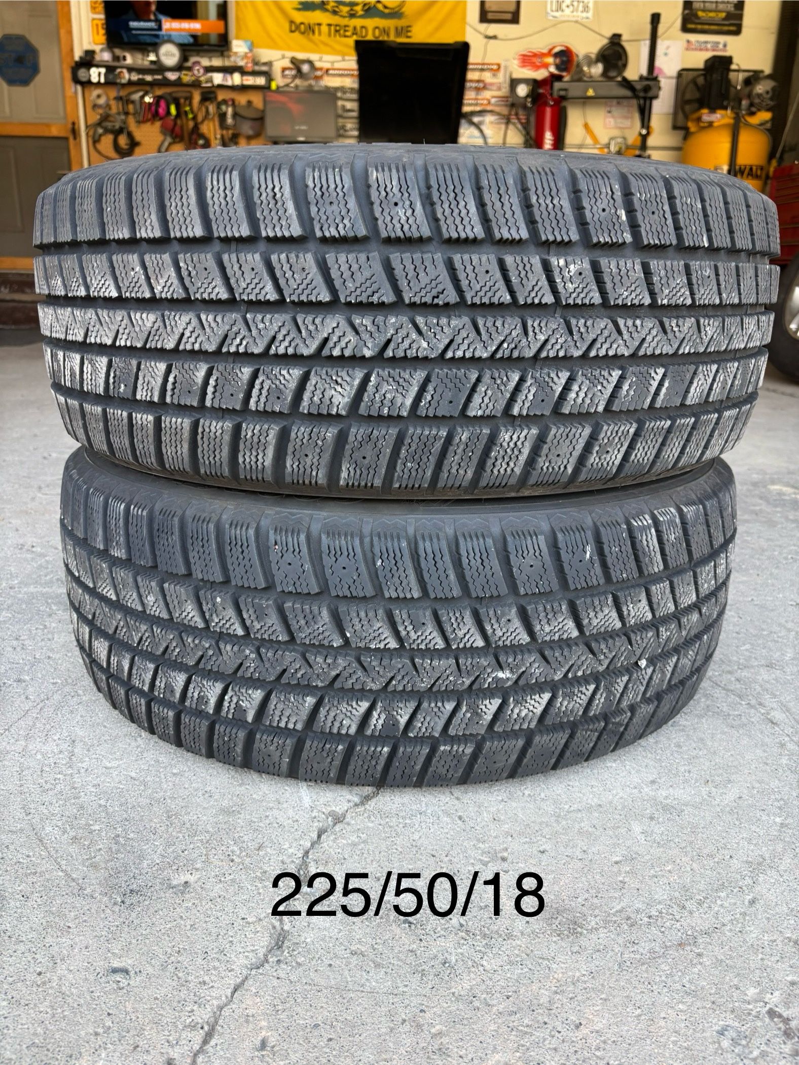 (2) - 225/50/18 Goodyear Winter Command Take Off Tires