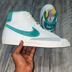 Nike White and Teal High-Tops