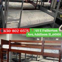 Litera De Madera Twin Y Twin Colchones Quality 