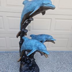 Bronze 3 Dolphins Fountain/ Statue 