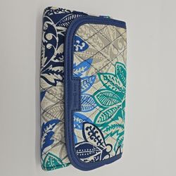 NWT NEW VERA BRADLEY GO FISH EURO WALLET BLUE / TURQUOISE  