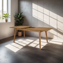 BRAND NEW Extendable Solid Rubber Wood Dining Teak Finish Table Ideal Furniture Set For Indoor
