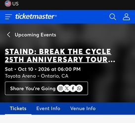Staind / Hoobastank tickets