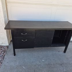 Black Solid Wood TV Stand