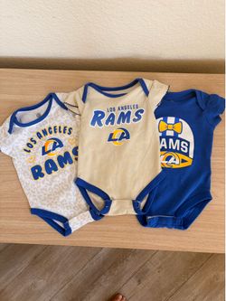New Baby Girl LA Rams Onesie 0-3M