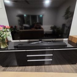 Modern Black IKEA TV Stand – Good Condition