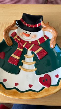 Snowman Plate 9x10”