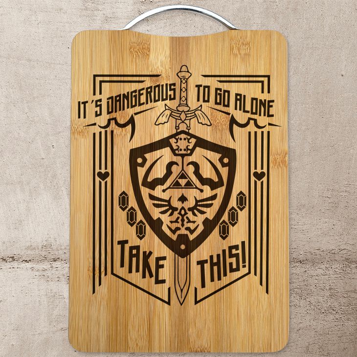 Zelda It's Dangerous out there Laser Engraved Cutting Board
