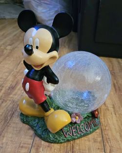 Mickey Flocked Ball Garden Statue