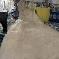Wedding Gown, Champagne Color Size 16