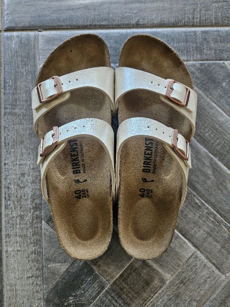Like New - Golden Birkenstock Sandals