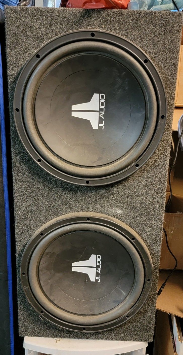 12" JL W3v2 Audio Subs With Sealed Box And Mtx 502 Thunder Amp for Sale