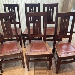 Vintage Crawford Mission Arts And Crafts Side Chairs From The 1930’s. Excellent Condition.  $3,900 Must See!
