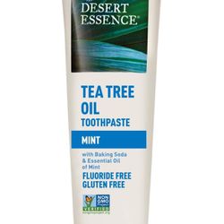 Desert Essence Tea Tree Oil Toothpaste - Mint - 6.25 Oz - Pack of 2 - Refreshing Taste - Deep Cleans Teeth & Gums - Helps Fight Plaque - Sea Salt - Pu