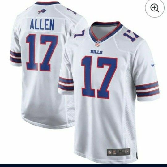 New! Men's Buffalo Bills Josh Allen White Game Player Jersey XL
